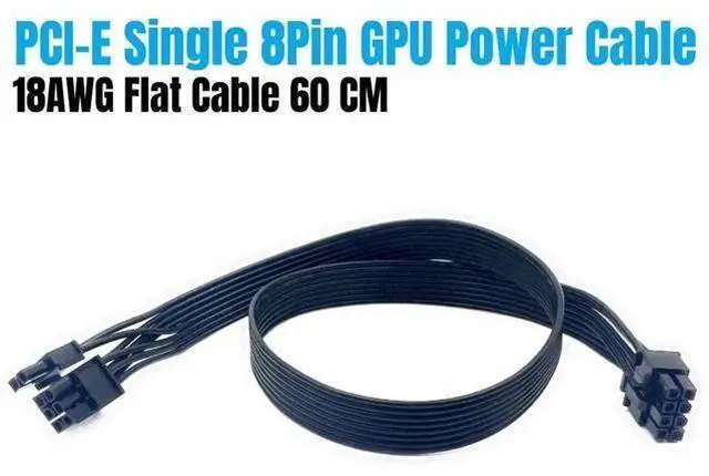 Alt view image 3 of 6 - ForCorsair CS-M PSU, PCIe 8Pin 6+2Pin GPU Power Cable ForCorsair CS450M CS550M CS650M CS750M CS850M Modular Powers, 60 CM Flat