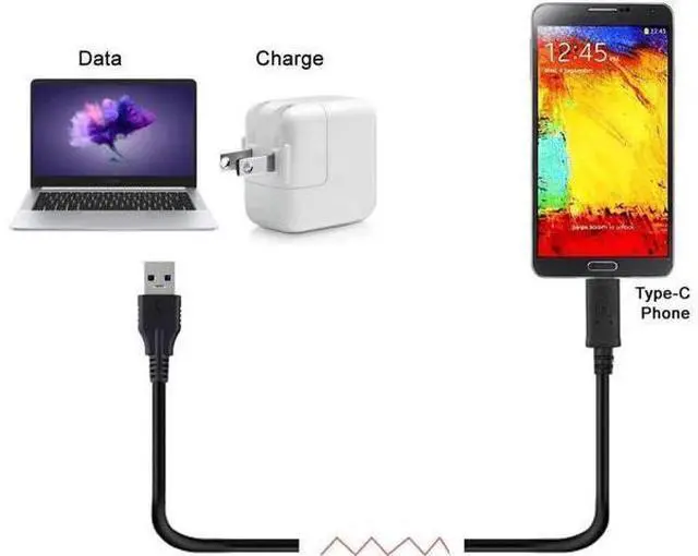 Alt view image 2 of 6 - USB C to USB Cable for Tablet & Phone & Hard Disk Drive USB-C USB 3.1 Type C Male to USB3.0 Type A Male Data Cable