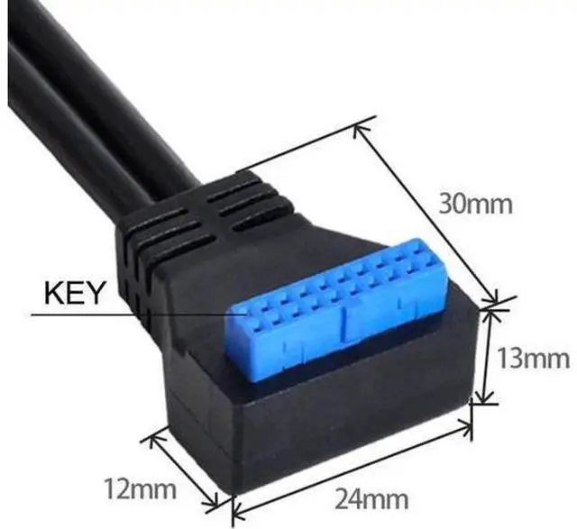 Alt view image 2 of 4 - SB 3.0 20Pin Motherboard Header Cable USB 3.0 Cable A Male to Header Motherboard Cable