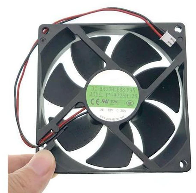 Alt view image 3 of 7 - New Cooling Fan for POWERYEAR PY-9225H12S DC 12V 0.35A 9025,Size: 90X90X25mm 2-pin 2-Wire DC Brushless Fan.