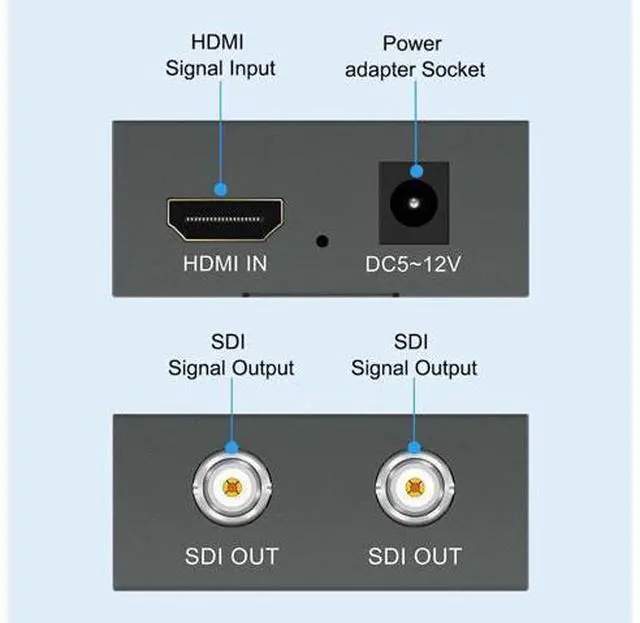 Alt view image 3 of 7 - Vszerda HDMI to SDI Converter,HDMI to SDI Adapter 1080P HDMI in to Two SDI Output SD-SDI HD-SDI 3G-SDI Video Converter Adapter for SDI Monitor HDTV