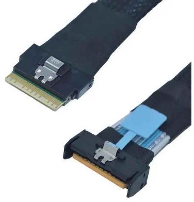 Main image of PCIe 5.0 MCIOx8 74Pin to Slim SAS SFF-8654 8i Cable for Server Backplane, 1.6ft (50cm)