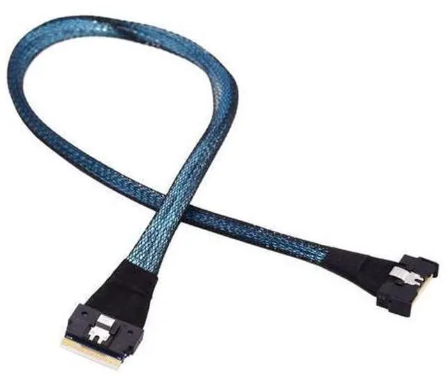 Alt view image 6 of 6 - PCI-E 5.0 Mini Cool Edge IO MCIO 74Pin to SFF-8654 8i 74Pin Slimline SAS 4.0 24 Gbps Extension Cable 50cm