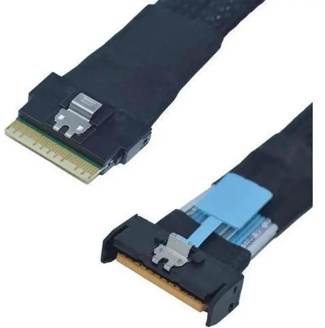 Main image of PCIe 5.0 MCIOx8 74Pin to Slim SAS SFF-8654 8i Cable for Server Backplane, 1.6ft (50cm)