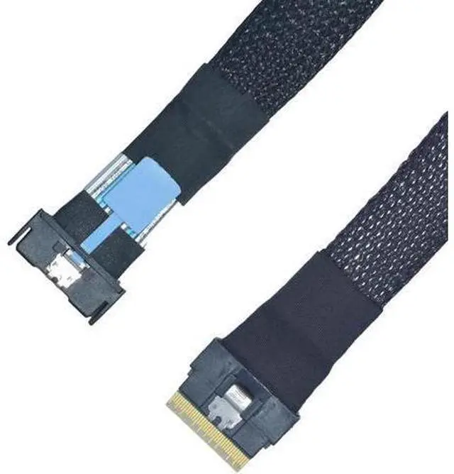 Alt view image 2 of 7 - PCIe 5.0 MCIOx8 74Pin to Slim SAS SFF-8654 8i Cable for Server Backplane, 1.6ft (50cm)