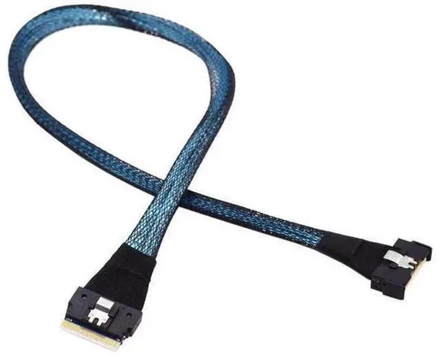 Alt view image 5 of 6 - PCI-E 5.0 Mini Cool Edge IO MCIO 74Pin to SFF-8654 8i 74Pin Slimline SAS 4.0 24 Gbps Extension Cable 50cm