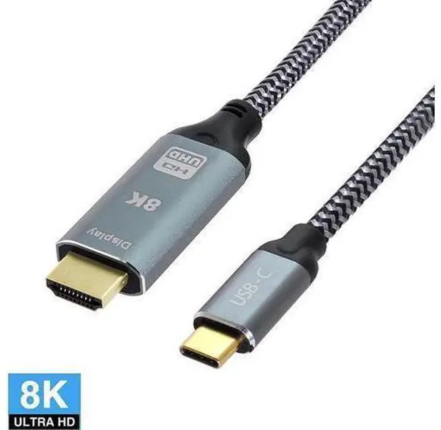 Alt view image 2 of 3 - Type-C USB4 USB-C Male Source to HDTV 2.0 Male Display 8K UHD 4K DP to HDTV Male Monitor Cable 1.8m 6ft