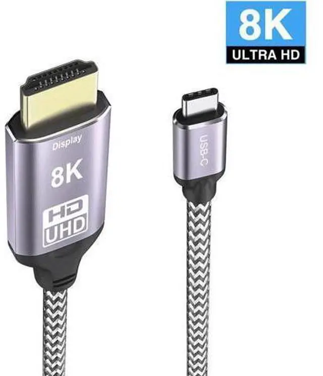 Alt view image 3 of 3 - Type-C USB4 USB-C Male Source to HDTV 2.0 Male Display 8K UHD 4K DP to HDTV Male Monitor Cable 1.8m 6ft