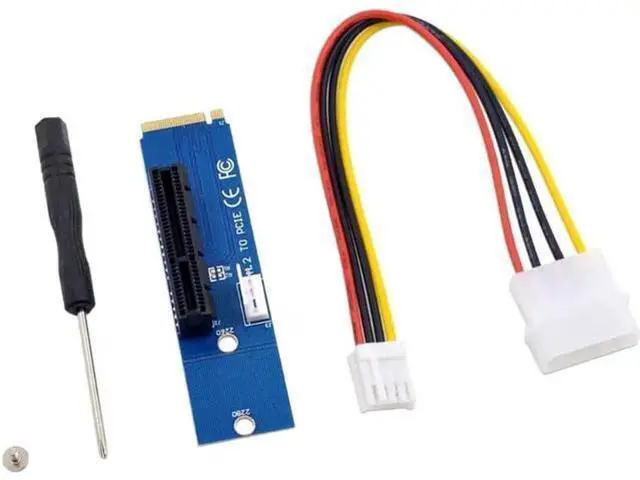 Main image of M2 riser NGFF M.2 to PCI-E 4X 1X Riser Card M2 M Key to PCIe Adapter Converter with 4Pin Power Cable For PCI Express Extender