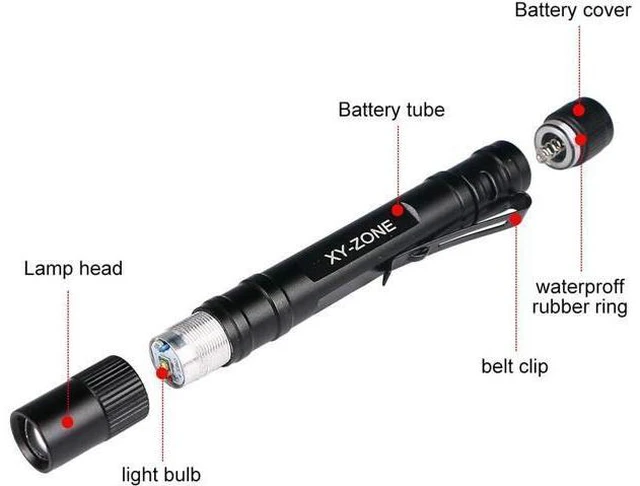 Alt view image 3 of 7 - 5PCS Led Pen Flashlight 1000 Lumens Lamp Clip Mini Black 507 Pocket Penlight Flashlight Torch Powered by 2 AAA Battery(Battery Not Included)