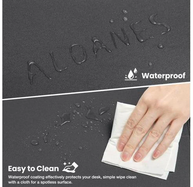 Alt view image 3 of 7 - Waterproof Mouse Pad with Durable Stitched Edge, XL Gaming Keyboard Pad, Non-Slip Rubber Base Mouse Mat, Desk pad for Gamer, Office & Home, Dark Gray Mousepad 31.5''x 11.8''x 0.12''