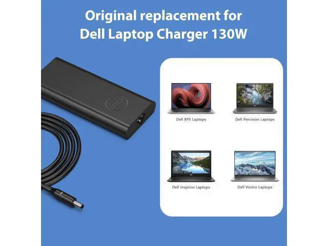 Alt view image 4 of 6 - 130W 4.5mm Round Tip AC Adapter Laptop Charger Replacement for Dell XPS 15 7590 9530 9550 9560 9570 Inspiron 7348 Precision 5510 5520 5530 5540 HA130PM130 0V363H DA130PM130 06TTY6 Power Cord Supply