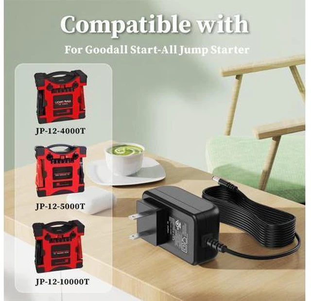 Alt view image 4 of 5 - 18V Charger for Goodall Manufacturing JP-12-4000T JP-12-5000T JP-12-10000T Jump Pack AC Adapter for 12V Start-All Corded Jump Pack Power Supply Cord