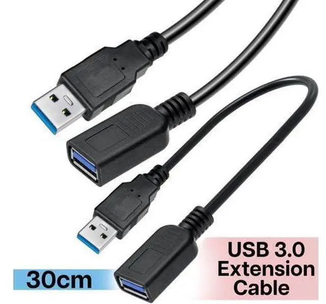 Alt view image 2 of 5 - SaiTech IT 6 Pack Short Length 1 Feet USB 3.0 Extension Cable, USB 3.0 A Male to Female Extender - Black