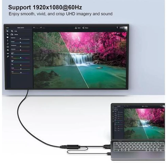 Alt view image 5 of 7 - VGA to HDMI Adapter 1080P Converter with Audio from Computer/Laptop VGA Source to HDMI TV/Monitor