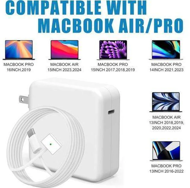 Alt view image 6 of 6 - 96W USB C Charger for Mac Pro 16 15 13 inch New Mac Air 13 inch 2023/2022/2021 iPad Pro 12.9/11 Thunderbolt 3 Power 6.6ft Cable USB C to Mag 3