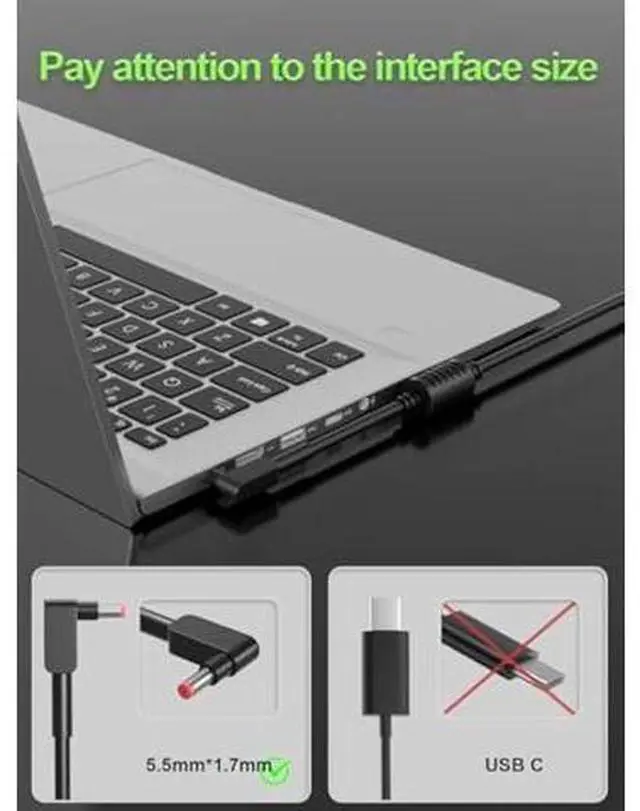 Alt view image 2 of 6 - 180W Charger Compatible with Acer Nitro 5 7 V15 V17 V16 V14 16S AN515 AN517 Predator Helios/Triton300 500 Aspire 3D 7 Series G3-573 PH315-52 PH317-54 PT515-51 Laptop