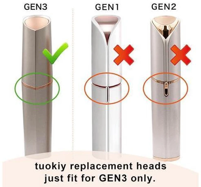 Alt view image 2 of 7 - Replacement Heads Generation 3 for Flawless Facial Hair Remover Gen 3, Double Ring Replacement Blades for Flawless Gen 3 Device Only
