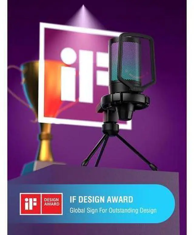 Alt view image 2 of 7 - FIFINE Gaming USB Microphone for PC PS5, Condenser Mic with Quick Mute, RGB Indicator, Tripod Stand, Pop Filter, Shock Mount, Gain Control for Streaming Discord Twitch Podcasts Videos- AmpliGame