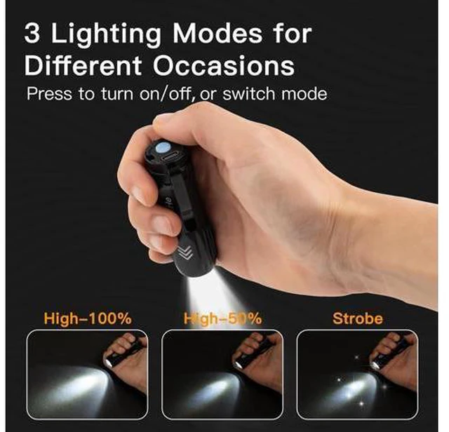 Alt view image 5 of 7 - Small Rechargeable Flashlights Mini LED Pocket Flashlight Battery Operated Bulk Flash Light Clip for Home EDC Stocking Stuffers for Men Adults 5 Pack