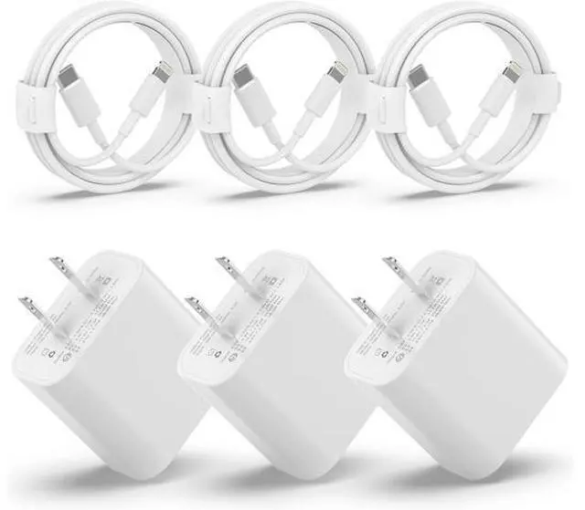 Main image of USB C Charger Phone Charger Fast Charging 3Pack 20W Type C Wall Charger Block with 6FT Long USB C to Lightning Cable Compatible for iPhone 14Pro/13 Pro/12/12 Pro Max/11/XS Max/XS/XR/X/8