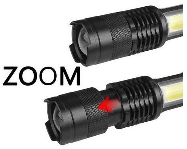Alt view image 4 of 5 - 2000LM Aluminum Waterproof Zoomable LED Flashlight Torch tactical light for 14500 Rechargeable or AA Battery