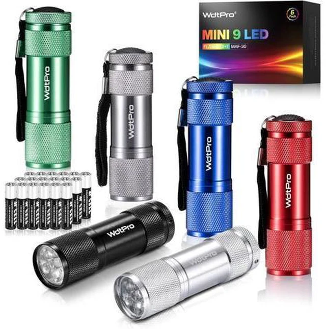 Main image of LED Mini Flashlights Super Bright Flashlight with Lanyard Assorted Colors - Best Tac Torch Light for Kids Night Reading Power Outages Camping(6 Pack)
