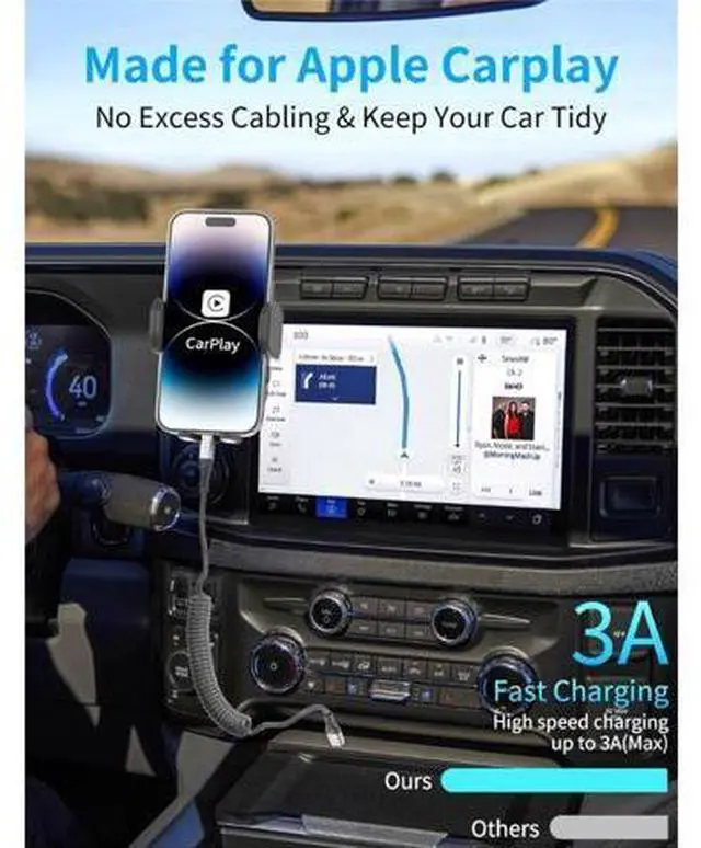 Alt view image 2 of 7 - Coiled USB C to Lightning Cable for Car 2 Pack 3FT Carplay Cable Short Retractable iPhone Charger Fast Charging Cord for iPhone 14 13 12 11 Pro Max Xs X Xr 8/Airpods