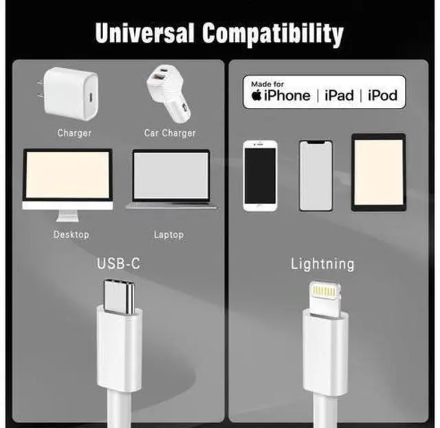 Alt view image 4 of 7 - USB C to Lightning Cable Carplay Cable 3FT Car iPhone Charger Fast Charging Cord for iPhone 14 13 12 11 Pro Max XR XS X 8 Plus Car Charging Cord