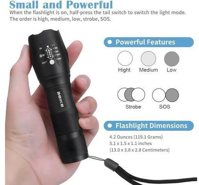 Alt view image 5 of 7 - Flashlight 2 Pack Flash Light High Lumens Small Flashlights Powerful Super Bright LED Flashlight Handheld Flashlights for Home Camping Emergency Power Outages Travel