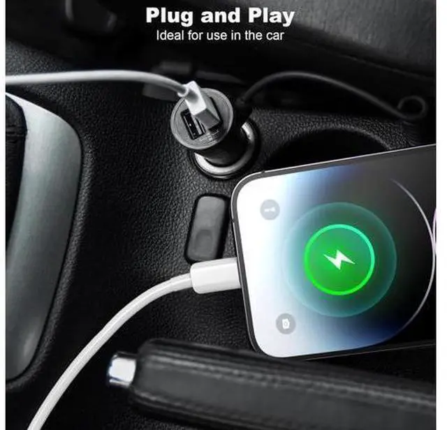 Alt view image 4 of 7 - Car Carplay Cable 3FT Car Charger Cord USB A to Lightning Cable Compatible for iPhone 14 13 12 11 Pro Max XR XS X 8 7 6 Plus SE iPad Charging Cord