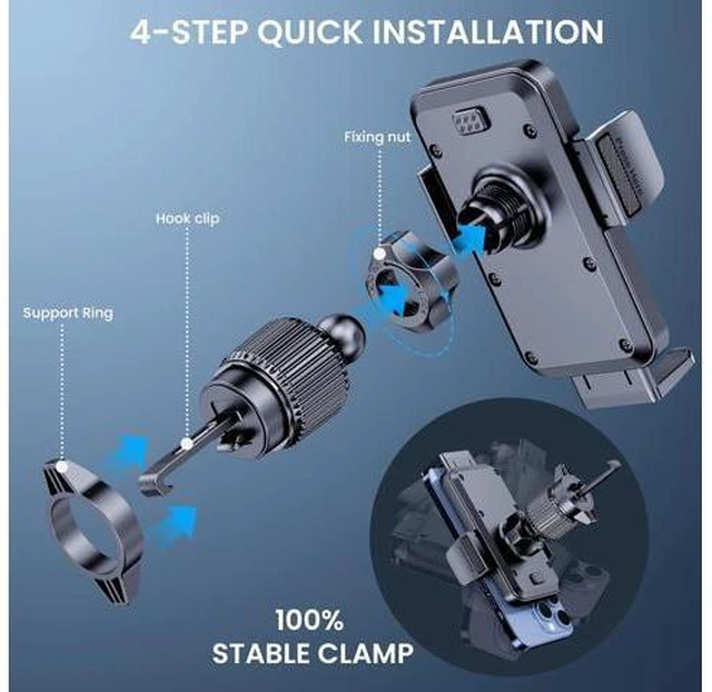 Alt view image 3 of 7 - Phone Mount for Car Holders Cell Phone Holder Hands Free Phone Stand for Car Vent Automobile Mount Fit iPhone Android Smartphone Universal