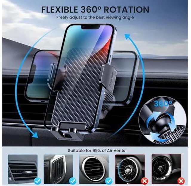 Alt view image 5 of 7 - Phone Mount for Car Holders Cell Phone Holder Hands Free Phone Stand for Car Vent Automobile Mount Fit iPhone Android Smartphone Universal