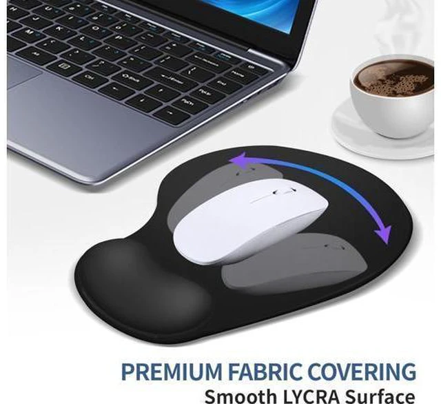 Alt view image 2 of 7 - Ergonomic Mouse Pad with Wrist Rest Support Mousepad with Comfortable Gel Wrist and Non-Slip PU Base for Pain Relief Computer Laptop Office Home (Black)
