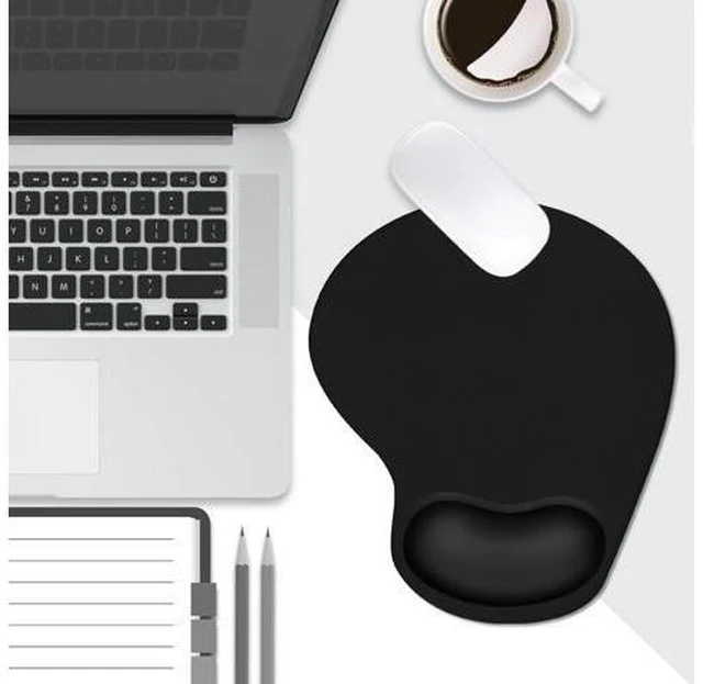 Alt view image 7 of 7 - Ergonomic Mouse Pad with Wrist Rest Support Mousepad with Comfortable Gel Wrist and Non-Slip PU Base for Pain Relief Computer Laptop Office Home (Black)