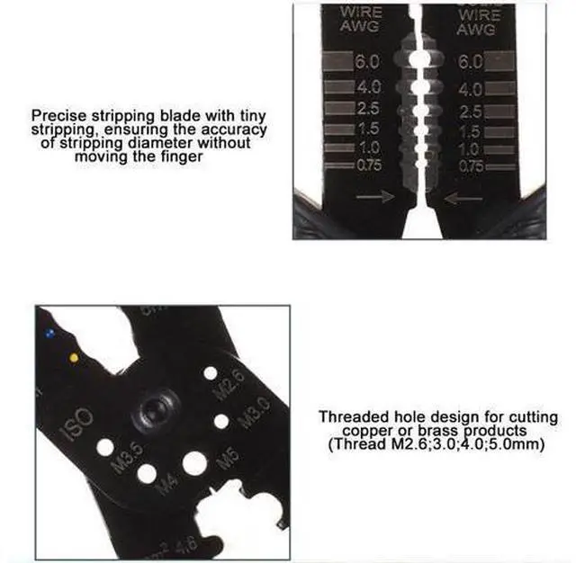 Alt view image 3 of 7 - FS-051 Multi-functional Crimping Pliers Terminals Crimping Tools Wire Stripper Multi Tool Tools Hands Plier