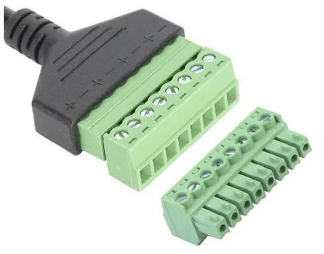 Alt view image 4 of 7 - 2Pcs RJ45 Male to 8 Pins Screw Terminal Block Adapter for Cat5 Cat6 Cat7 Ethernet Extender CCTV Digital Internet,RJ45 Male Plug to 8pins Terminal Ethernet Connector