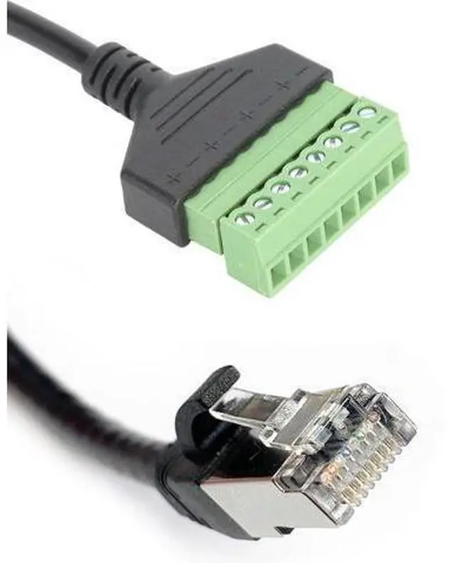 Alt view image 2 of 7 - 2Pcs RJ45 Male to 8 Pins Screw Terminal Block Adapter for Cat5 Cat6 Cat7 Ethernet Extender CCTV Digital Internet,RJ45 Male Plug to 8pins Terminal Ethernet Connector