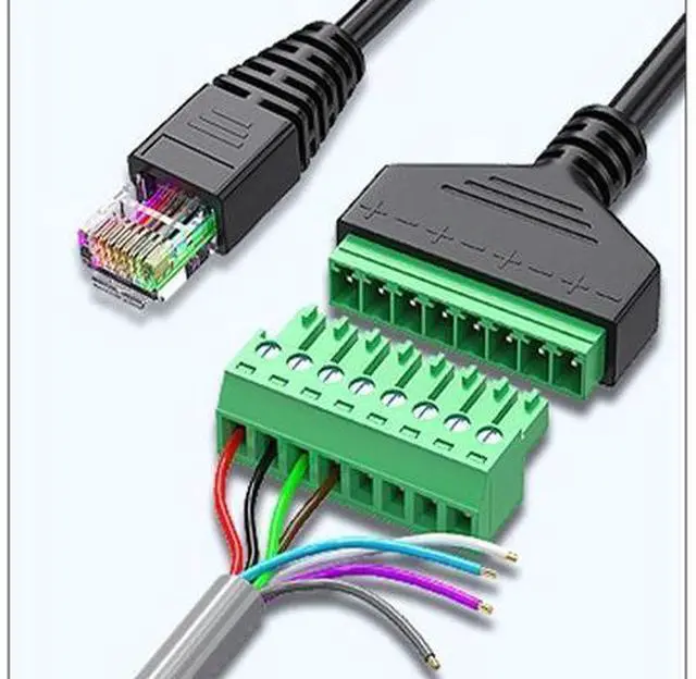 Alt view image 5 of 7 - 2Pcs RJ45 Male to 8 Pins Screw Terminal Block Adapter for Cat5 Cat6 Cat7 Ethernet Extender CCTV Digital Internet,RJ45 Male Plug to 8pins Terminal Ethernet Connector