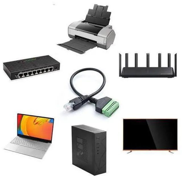 Alt view image 7 of 7 - 2Pcs RJ45 Male to 8 Pins Screw Terminal Block Adapter for Cat5 Cat6 Cat7 Ethernet Extender CCTV Digital Internet,RJ45 Male Plug to 8pins Terminal Ethernet Connector