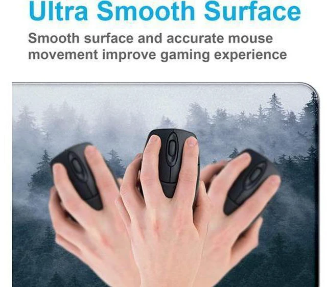 Alt view image 5 of 7 - Large Extended Gaming Mouse Pad with Stitched Edges Non-Slip Waterproof Rubber Base Mouse Pad for Office Computer Keyboard Laptop and Home Desk Pad 35.4 x 15.7 x 0.12 Inch (Grey Forest)