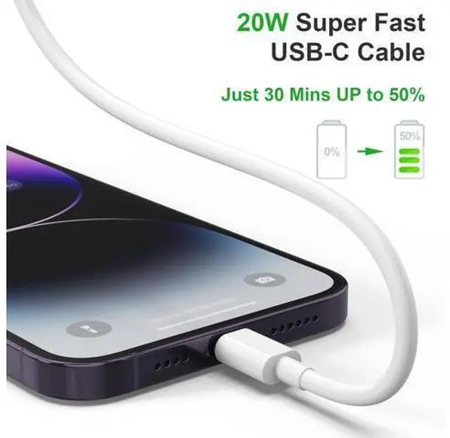 Alt view image 3 of 7 - 5Pack MFi Certified USB C to Lightning Cable 6FT - Fast Charging for iPhone 14 to 8