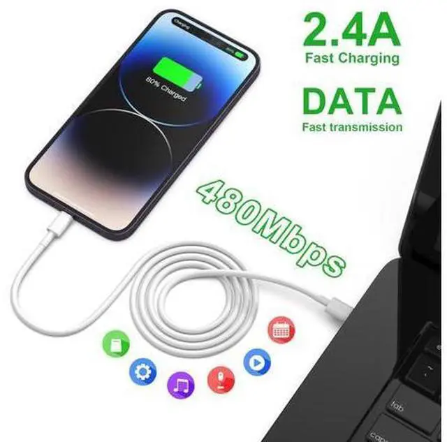 Alt view image 5 of 7 - 5Pack MFi Certified USB C to Lightning Cable 6FT - Fast Charging for iPhone 14 to 8