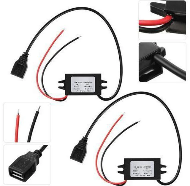 Main image of Weewooday 12v to 5v Dc Converter Buck Module USB Output Power Adapter Dc Car Power Converter Regulator(2 Pieces)