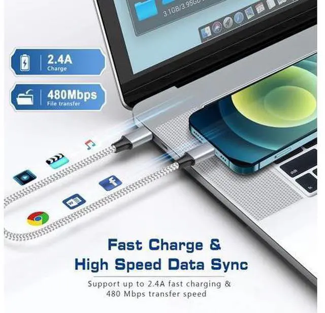 Alt view image 5 of 7 - 1ft USB C to Lightning Cable Short 2 Pack PD USB C iPhone Charger Cable MFi Certified 12 inch Fast Charging Type C to Lightning Cord Nylon Braided for iPhone 14/13/12/11Pro/X/XR/XS/8/7/6s/Plus/iPad
