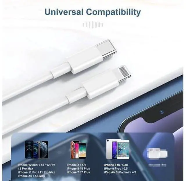 Alt view image 7 of 7 - 6ft iPhone Charger USB C Lightning Cable Usbc to Lighting Fast Charging Cord for iPhone 13 12 Charger Cable 6 ft MFi Certified Long Type C Wire for iPhone 13 12 Pro Max 11 X XS XR 8 Plus