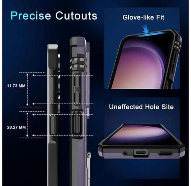 Alt view image 6 of 6 - Case for Galaxy A16 5G with Slide Camera Cover+Screen Protector (1 Pack) Rotated Ring Kickstand Military Grade Shockproof Protective Cover-Deep Purple