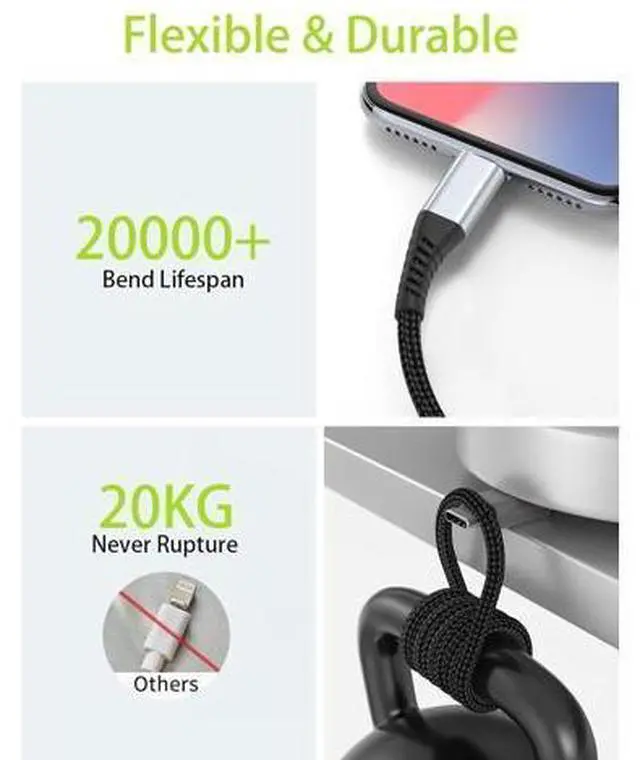 Alt view image 6 of 7 - USB C to Lightning Cable 3FT 3 Pack iPhone Charger Cord MFi Certified 3 Foot iPhone Cable PD Fast Charging for iPhone 14 13 12 11 Pro Max Xs 8 7 6 5 Plus iPad Air Mini