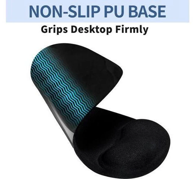 Alt view image 5 of 7 - Ergonomic Mouse Pad with Wrist Rest Support Mousepad with Comfortable Gel Wrist and Non-Slip PU Base for Pain Relief Computer Laptop Office Home (Black)