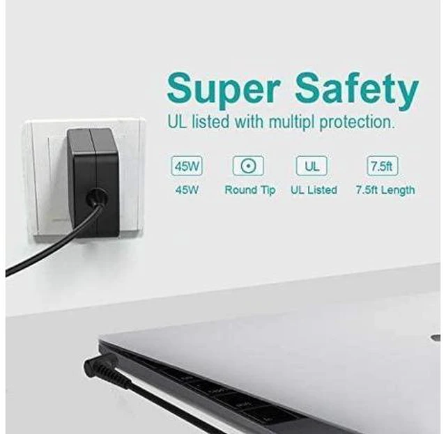 Alt view image 5 of 5 - 45W-Laptop-Charger Fit for Lenovo-Ideapad-Model-ADL45WCC PA-1450-55LL ADP-45DW B ADL45WCH ADL45WCG PA-1450-55LZ AC Power Adapter Supply Cord